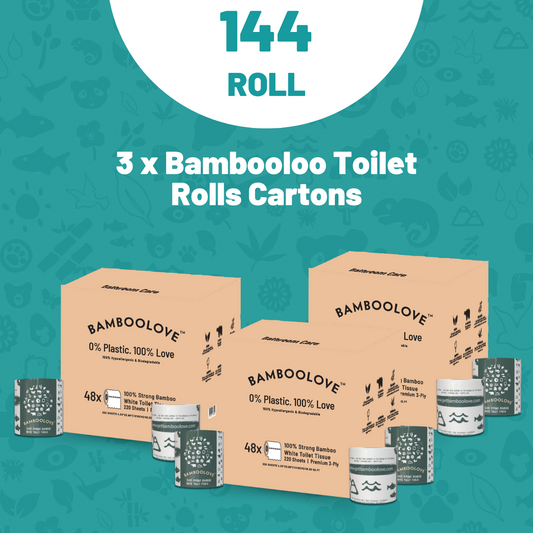 Multi Box - 3 x Bambooloo Toilet Rolls Cartons (48 Individually Wrapped Rolls Per Carton)