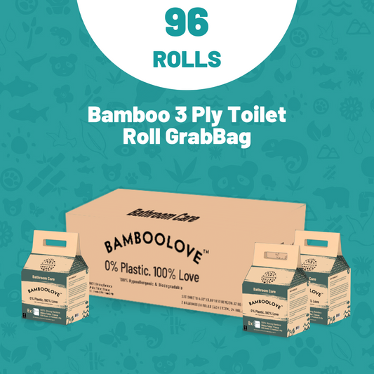 Bamboo 3 Ply Toilet Roll GrabBag | 96 rolls