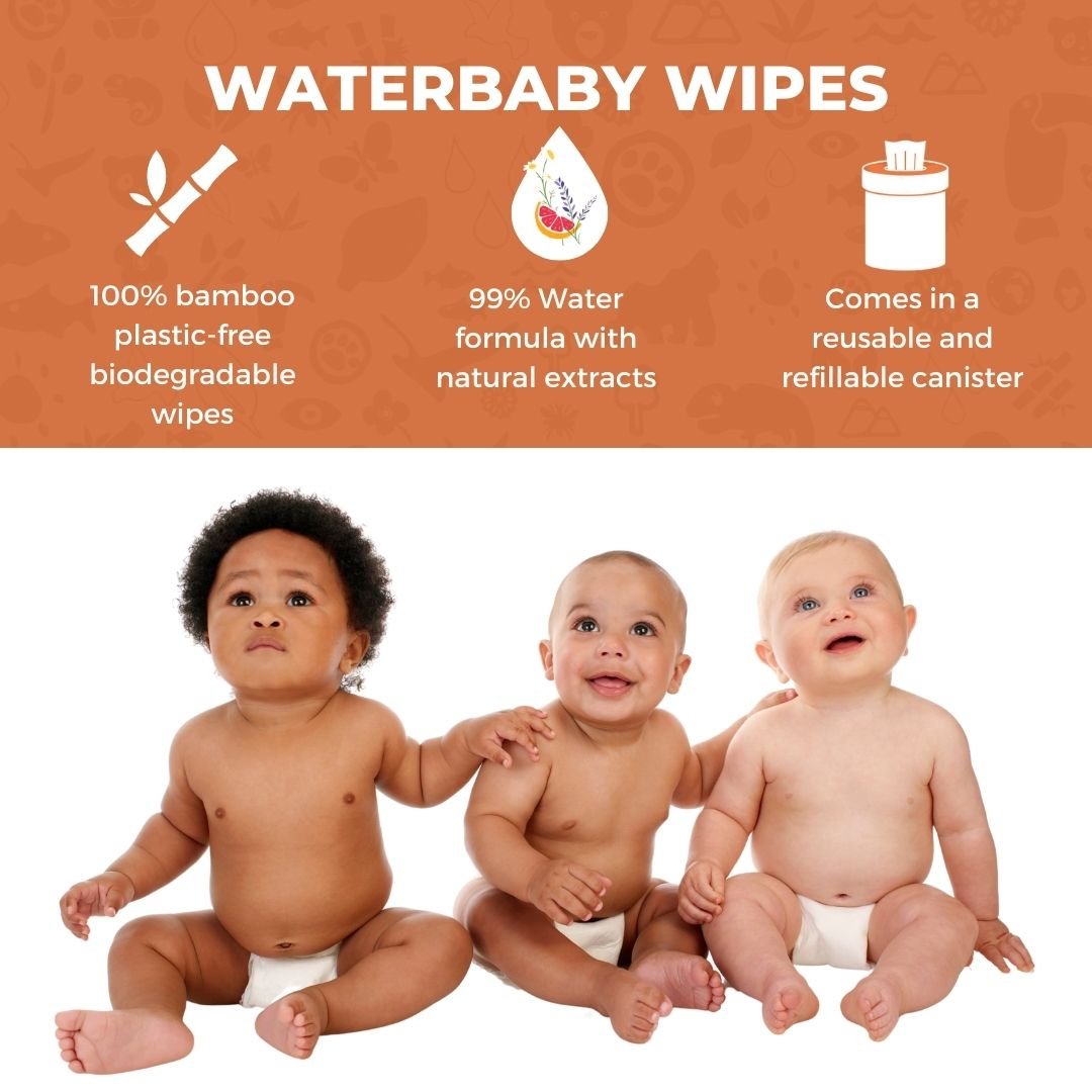 Bamboo WaterBaby Wet Wipes | 12 Canister