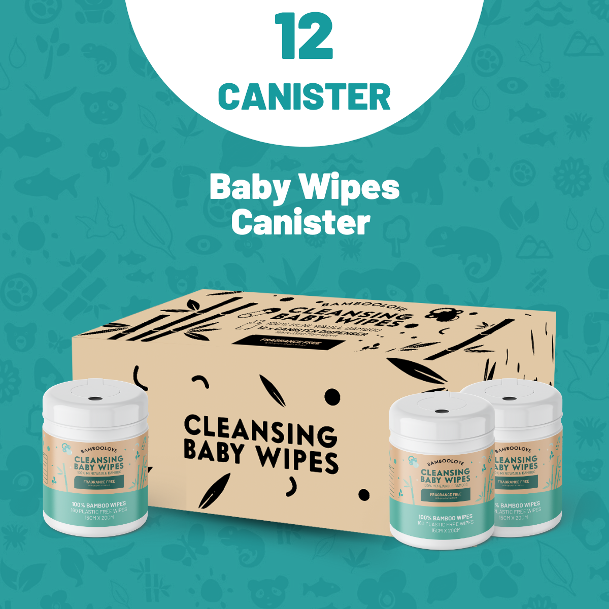 Bamboo WaterBaby Wet Wipes | 12 Canister